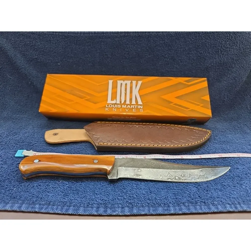 Hunting Bowie Knife 10.25 Inch Custom Forged Damascus Blade LMK Knives #6875